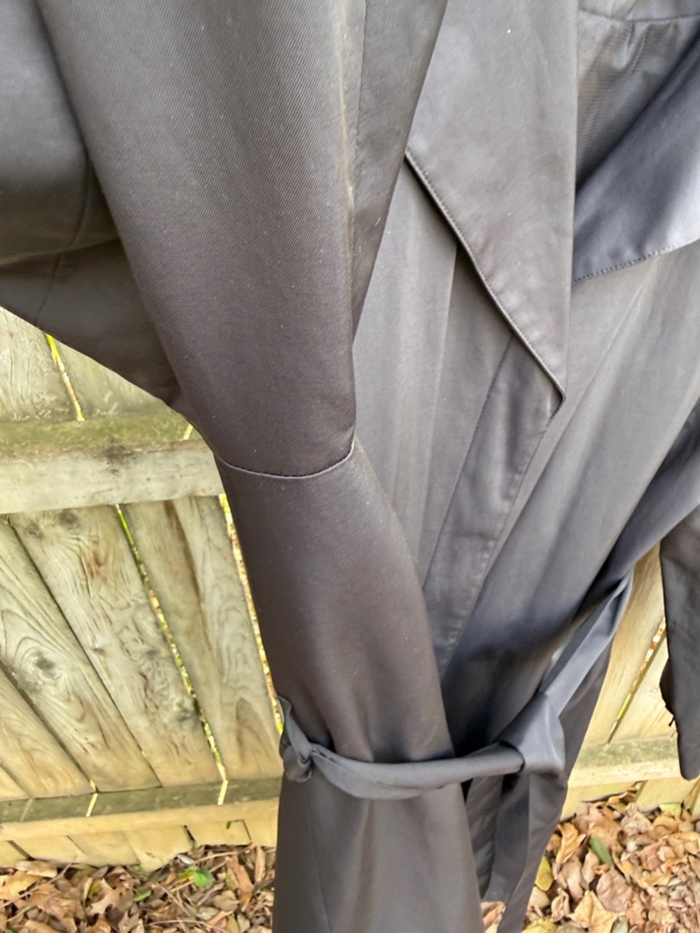 Anne Klein 2 Black Trench Coat cotton blend belted collar pockets academia 14 - Picture 4 of 11